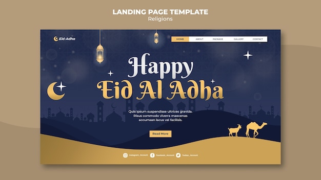 Landing page template for eid al adha celebration