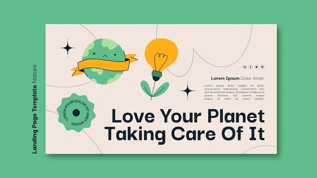 Free PSD landing page template for environmental conservation