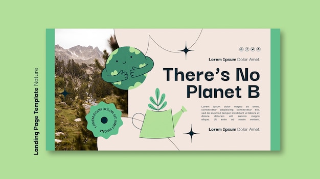 Free PSD landing page template for environmental conservation