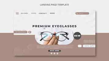 Free PSD landing page template for eye glasses company