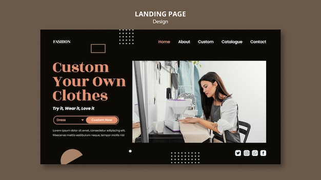 Landing page template for fashion designer