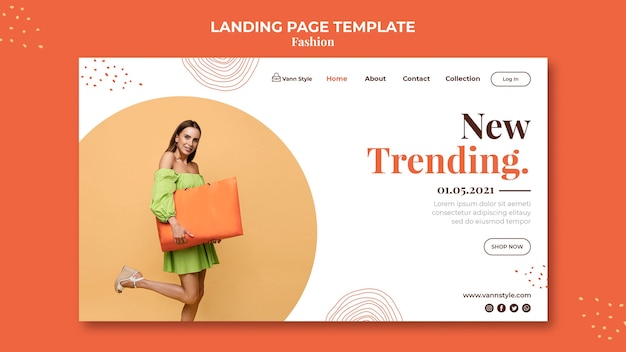 Landing page template for fashion shopping store