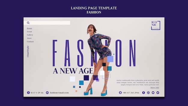 Free PSD landing page template for fashion store