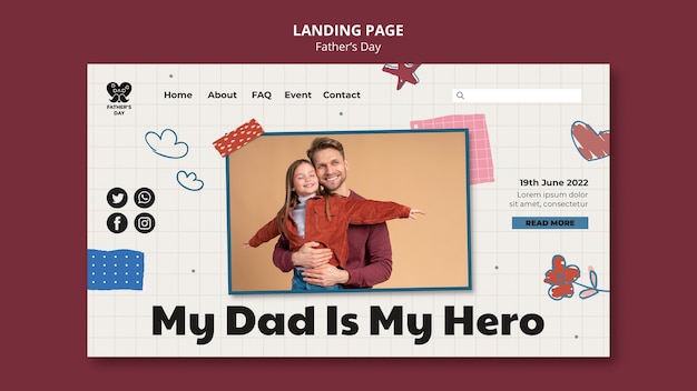 Landing page template for father's day celebration