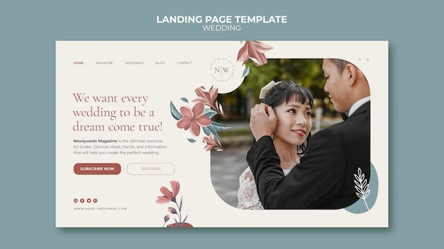 Landing page template for floral wedding