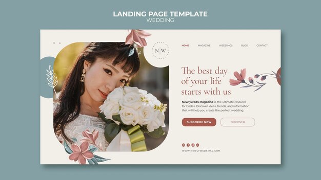 Landing page template for floral wedding