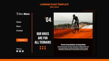 無料PSD 自転車店のランディングページテンプレート