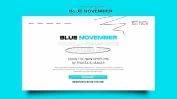 무료 PSD 블루 11월 축하를 위한 방문 페이지 템플릿