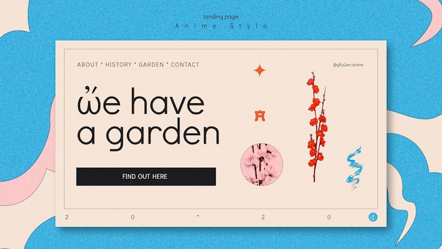 無料PSD フラワーガーデンのランディングページテンプレート