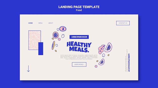 無料PSD 健康的な食事のためのランディングページテンプレート