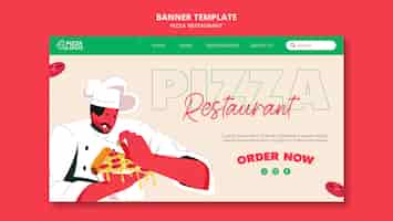 무료 PSD 피자 레스토랑의 방문 페이지 템플릿