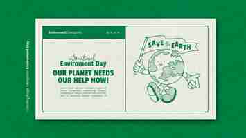 Бесплатный PSD Шаблон целевой страницы для празднования всемирного дня окружающей среды