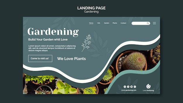 Landing page template for gardening