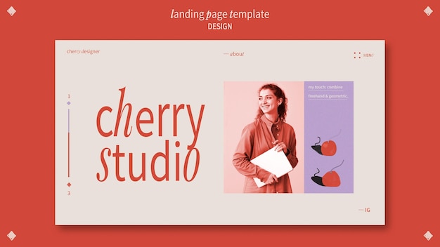 Free PSD landing page template for graphic designer