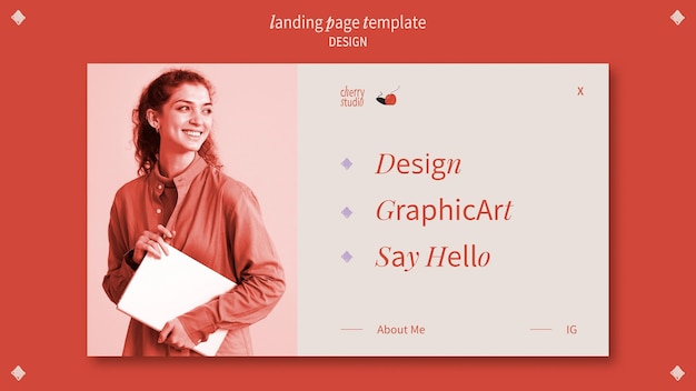 Free PSD landing page template for graphic designer