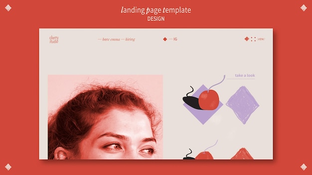 Landing page template for graphic designer