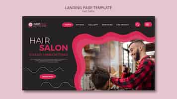 Free PSD landing page template for hair salon