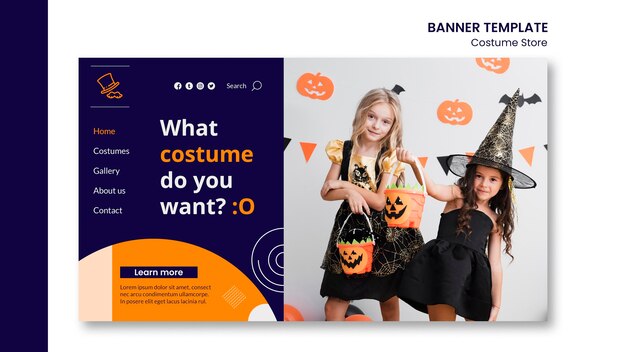 ハロウィンコスチュームのランディングページテンプレート