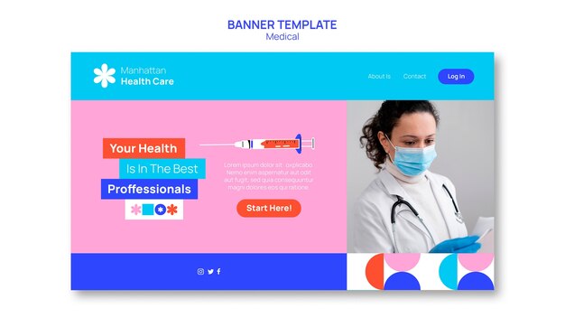 Landing page template for health and medicine