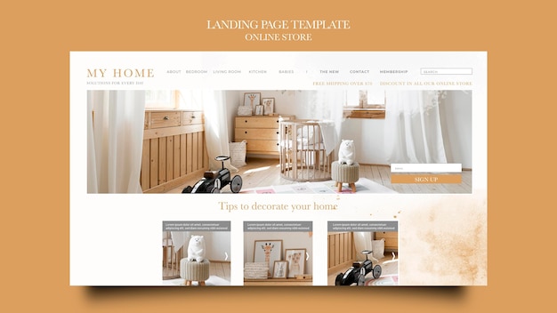 Free PSD landing page template for home furniture online shop