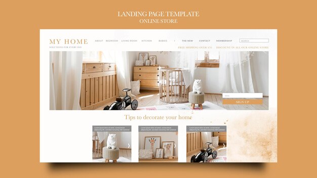 Landing page template for home furniture online shop