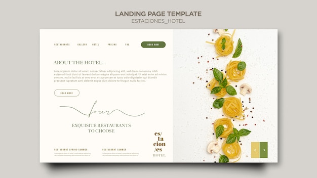 Free PSD landing page template for hotel business