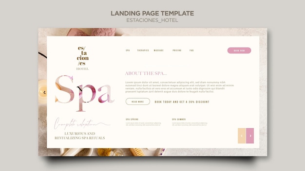 Free PSD landing page template for hotel business