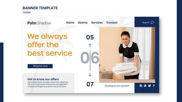 Landing page template for hotel reservation