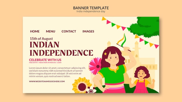 Landing page template for india independence day celebration