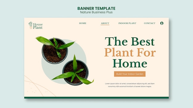 Free PSD landing page template for indoor potted plants