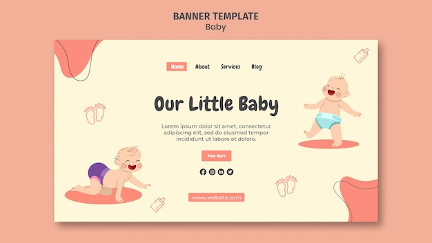 Free PSD landing page template for international baby day