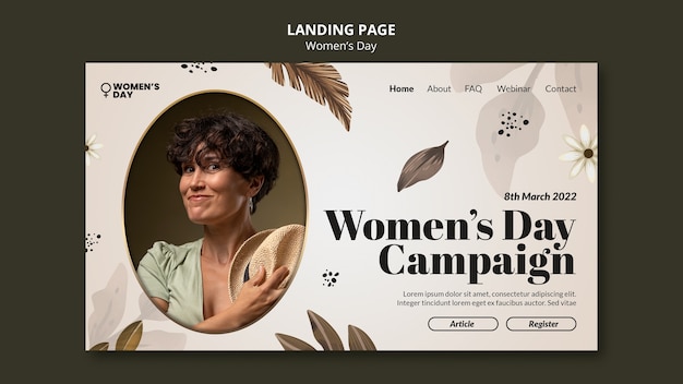 Free PSD landing page template for international women's day