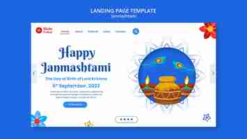 Free PSD landing page template for janmashtami celebration