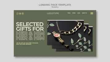 Free PSD landing page template jewelry store