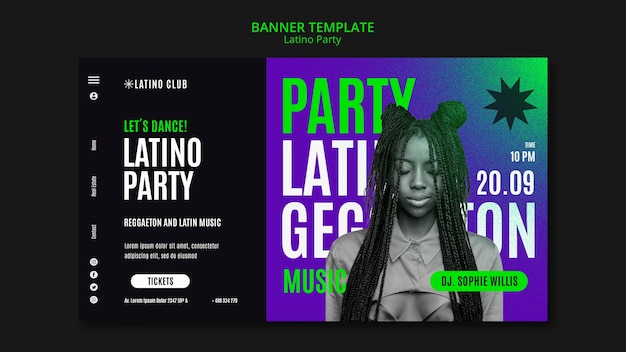 Free PSD landing page template for latino party