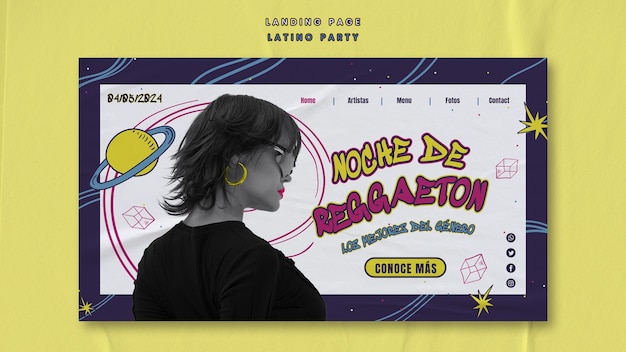 Free PSD landing page template for latino party