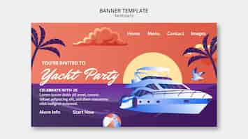 Free PSD landing page template for luxurious yacht party celebration