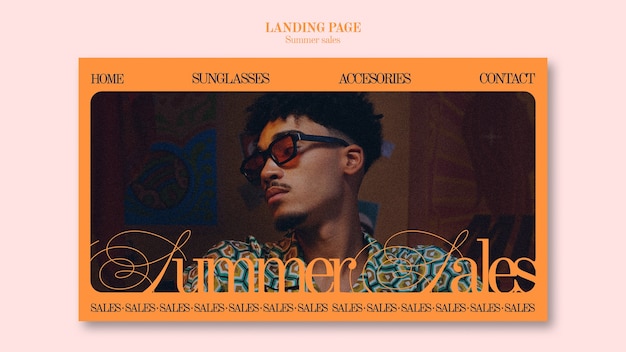 Free PSD landing page template in maximalism style