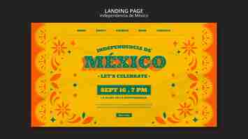 Free PSD landing page template for mexican independence day