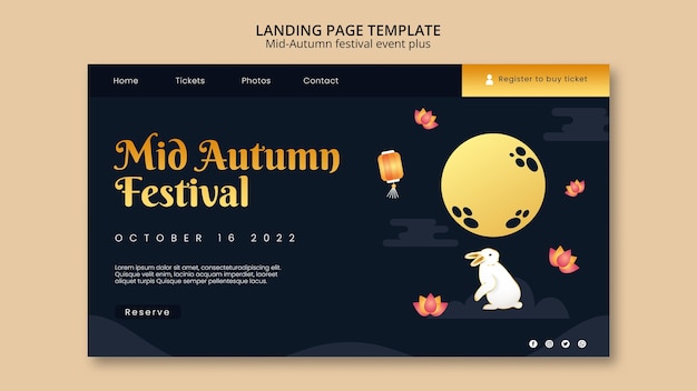 Landing page template for mid-autumn festival