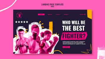 Free PSD landing page template for mma box fighting