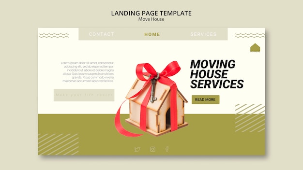 引っ越しサービス用のランディングページテンプレート