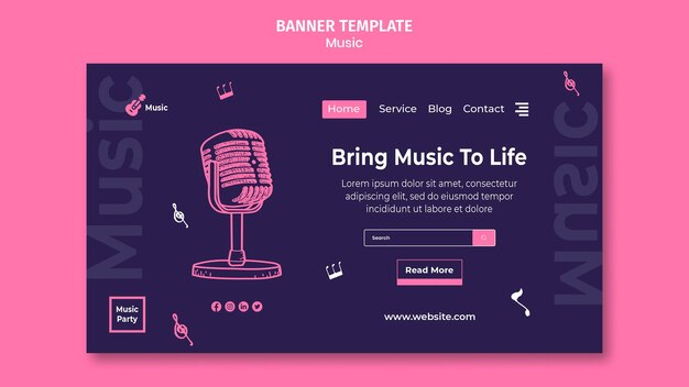 음악 파티를위한 방문 페이지 템플릿