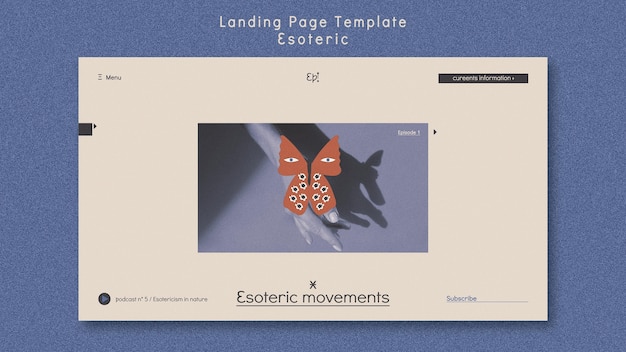 Free PSD landing page template for mysticism and esotericism