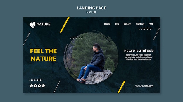 Free PSD landing page template for nature protection and preservation