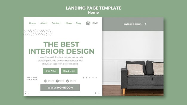 landing page template for new home interior design