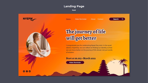 Landing page template for nyepi celebration