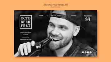 Free PSD landing page template for octobeerfest