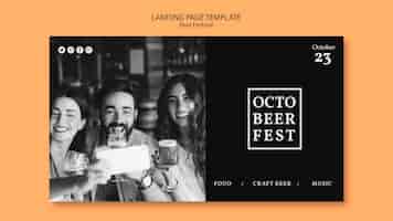 PSD gratuito modello di pagina di destinazione per octobeerfest