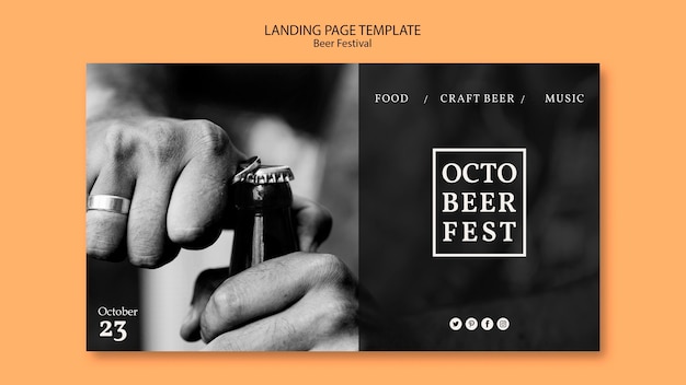 Free PSD landing page template for octobeerfest